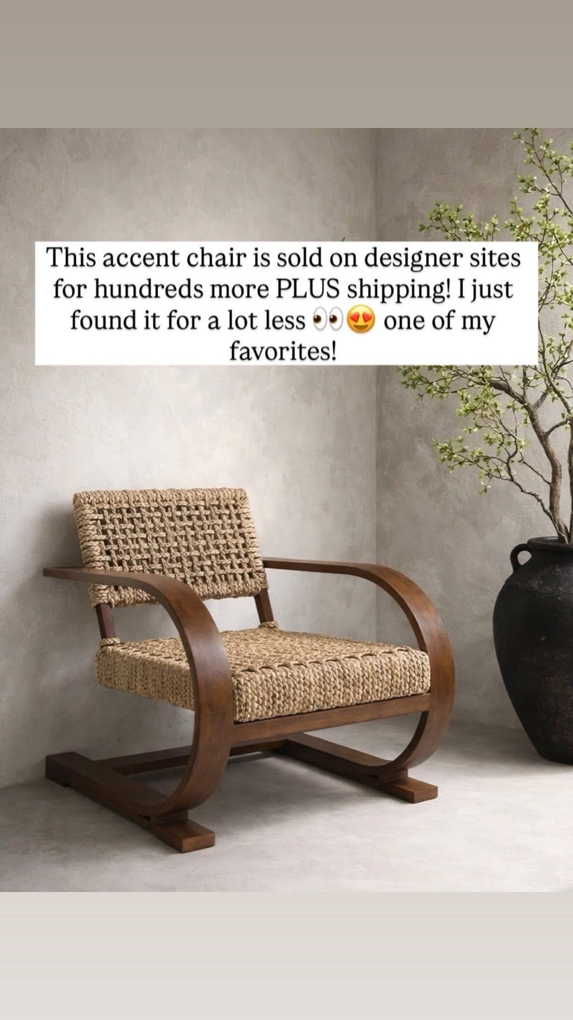This accent chair is sold on designer sites for hundreds more PLUS shipping! I just found it for best price yet 👀😍one of my
favorites!