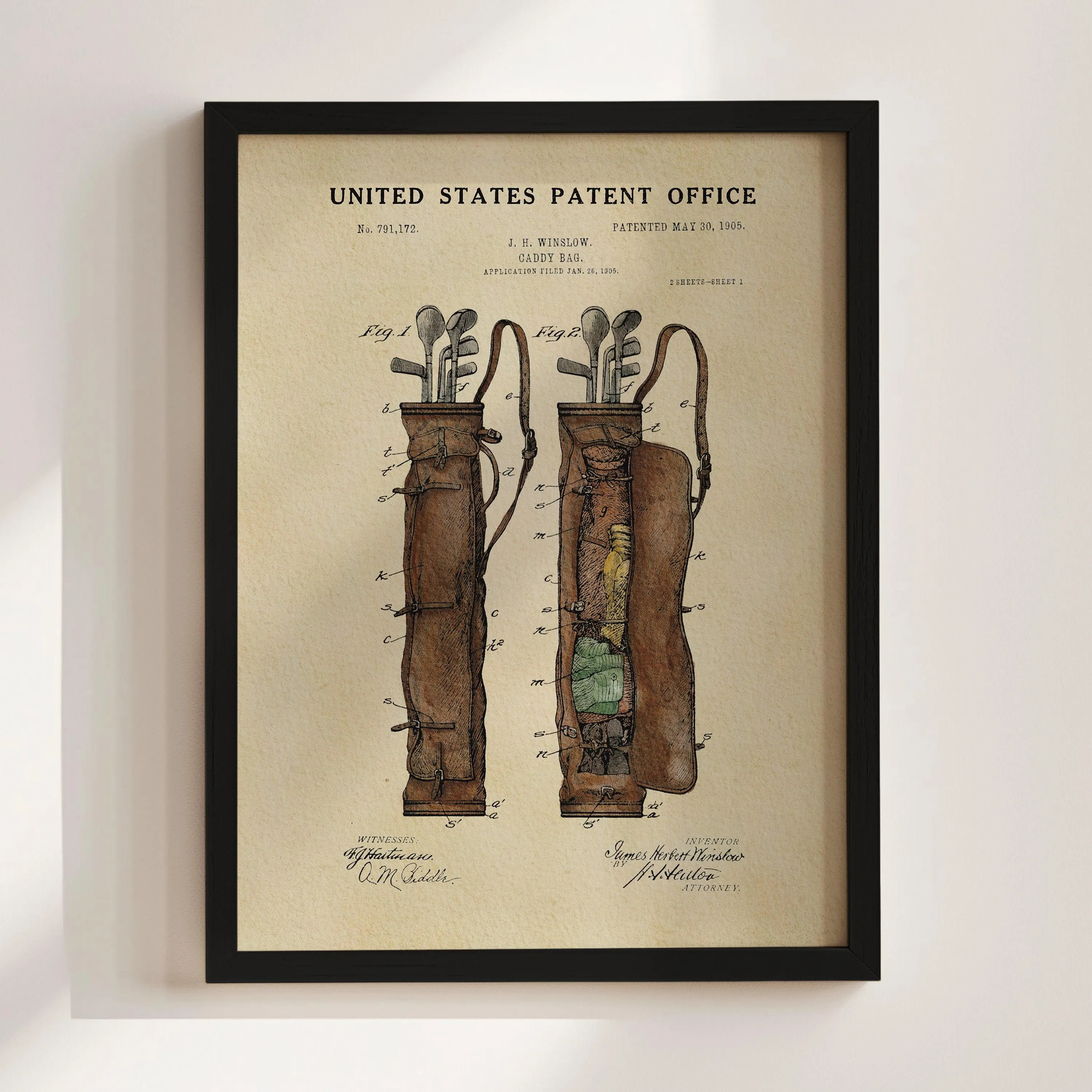 Golf Bag Patent Print (1905) | Etsy (Global)