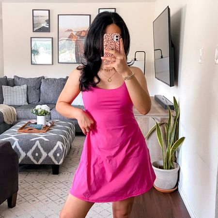 get 15% off Halara with code: JESSM15 💕 i’m wearing this activewear dress in a size medium and it fits true to size. i’m wearing the color fuchsia purple but they so many colors to choose from. this dress has a built-in sports bra and shorts that have an opening in the back (no need to remove the entire dress when going to the ladies room). the criss-cross back detail of this dress is cute. the fabric is buttery-soft, opaque, stretchy, comfortable, and high quality. 

#LTKActive #LTKSaleAlert #LTKFitness