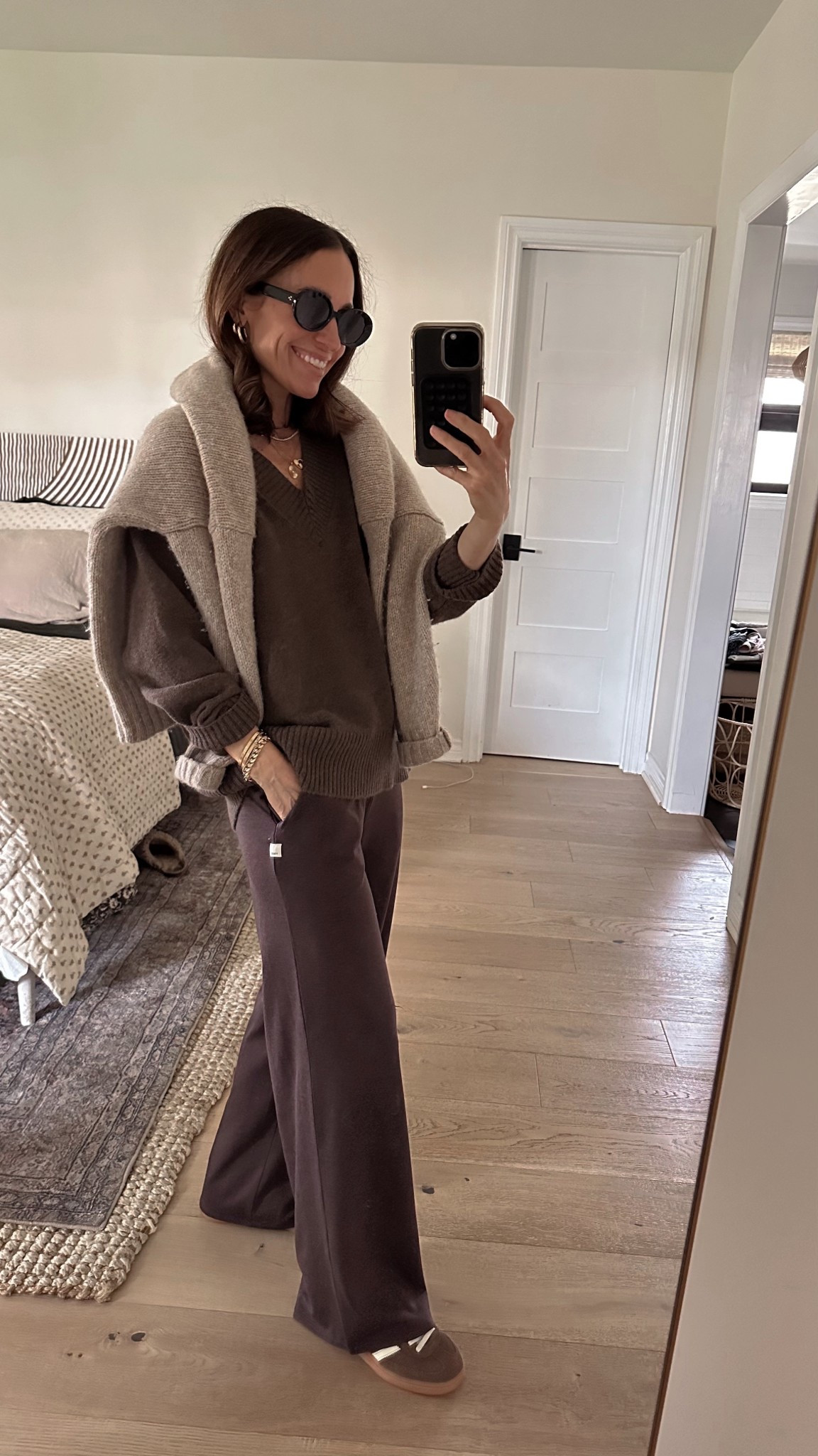 Brown pants restocked! Don’t stretch or sag, so comfortable 
I have  both the short and regular lengths. They shrink slightly so the regular hits the ground… the short hits the top/mid shoe 

#LTKOver40 #LTKPetite