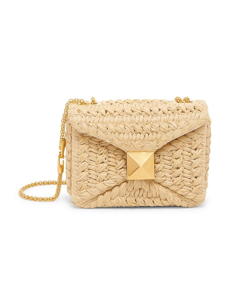 Small One Stud Woven Straw Shoulder Bag | Saks Fifth Avenue