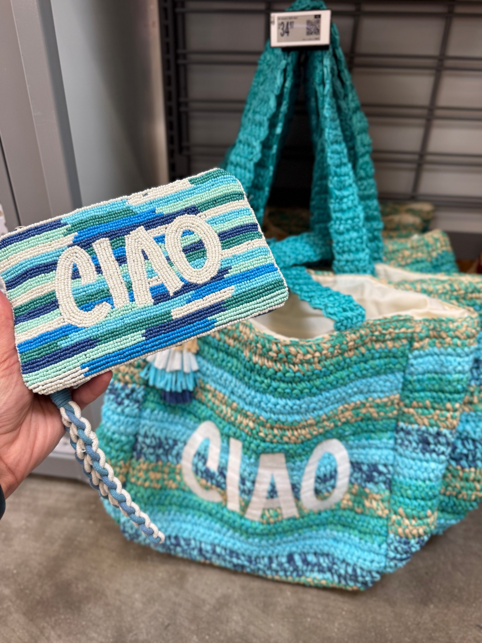 These tote bags and wallets at Walmart are so bright and colorful! 
Beach bags 
Resort wear 
Vacation 
Bags 
Small bags 
