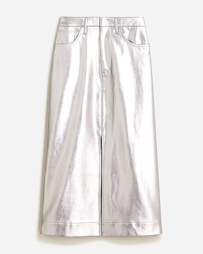 Long skirt in metallic faux leather | J. Crew US