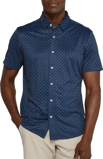7 Diamonds Alfie Dot Print Short Sleeve Performance Button-Up Shirt | Nordstrom | Nordstrom