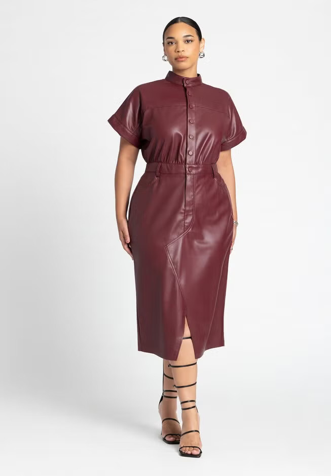 Leather Midi Dress | Eloquii