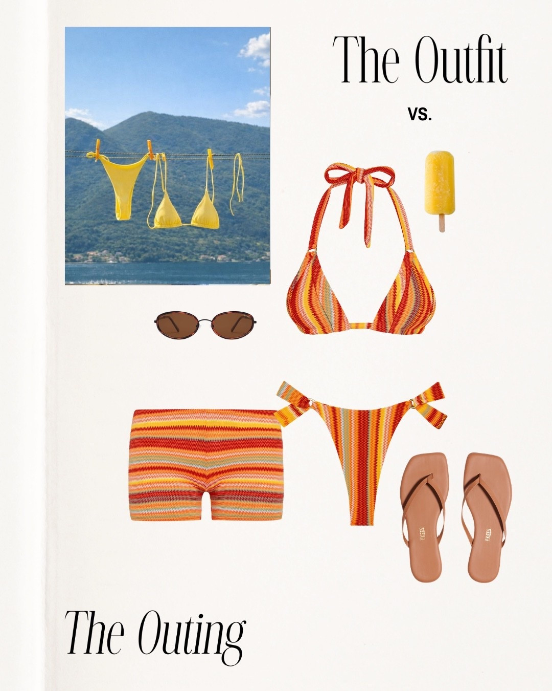 The outing vs the outfit!!🍹  

Beach outfit inspo, tropical vacation, Mexico, Hawaii, beach days, summer outfit inspo, Monday swimwear, bikini, one piece, boy short, travel finds, sunglasses