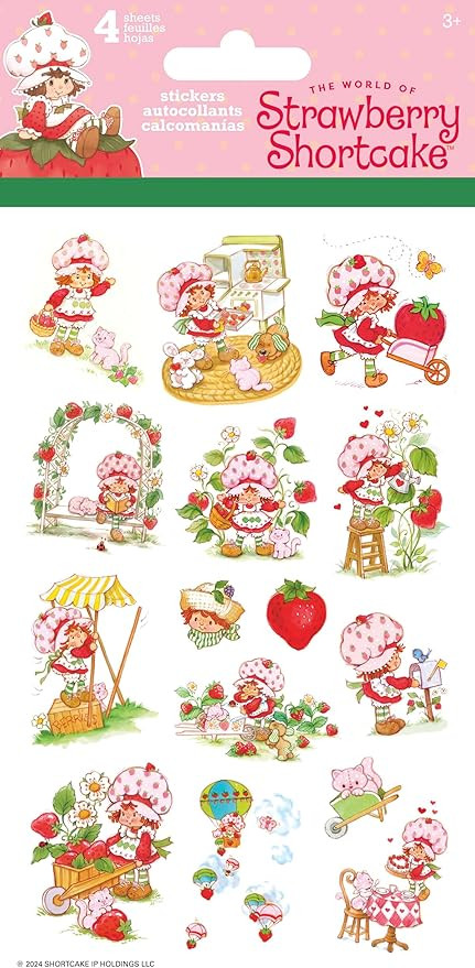 Strawberry Shortcake Standard Stickers - 4 Sheet | Amazon (US)