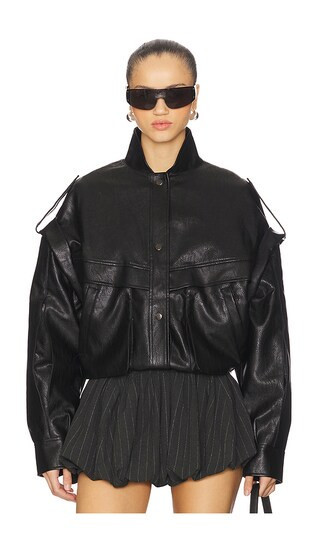 LIONESS Madame Bomber Jacket in Black. - size L | Revolve Clothing (Global)