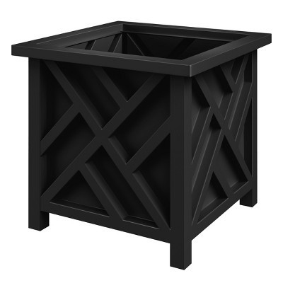 Pure Garden 15.5in Lattice Planter Box, Black | Target