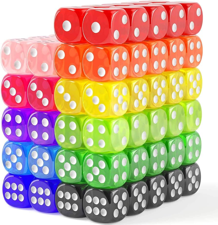 Rerdeim 110 Pieces Dice Set, Colored Game Bulk Dices, Colorful Dices, 6 Sided Dice for Classroom ... | Amazon (US)