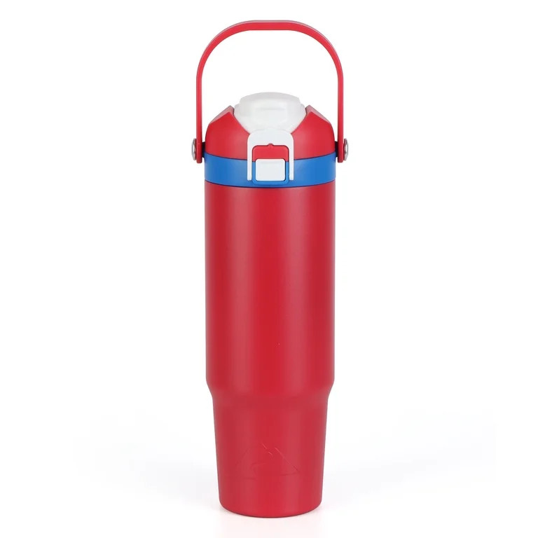 Ozark Trail 30oz Vacuum-Insulated Stainless Steel Dual Lid Insulated Tumbler, Double Wall Vacuum ... | Walmart (US)