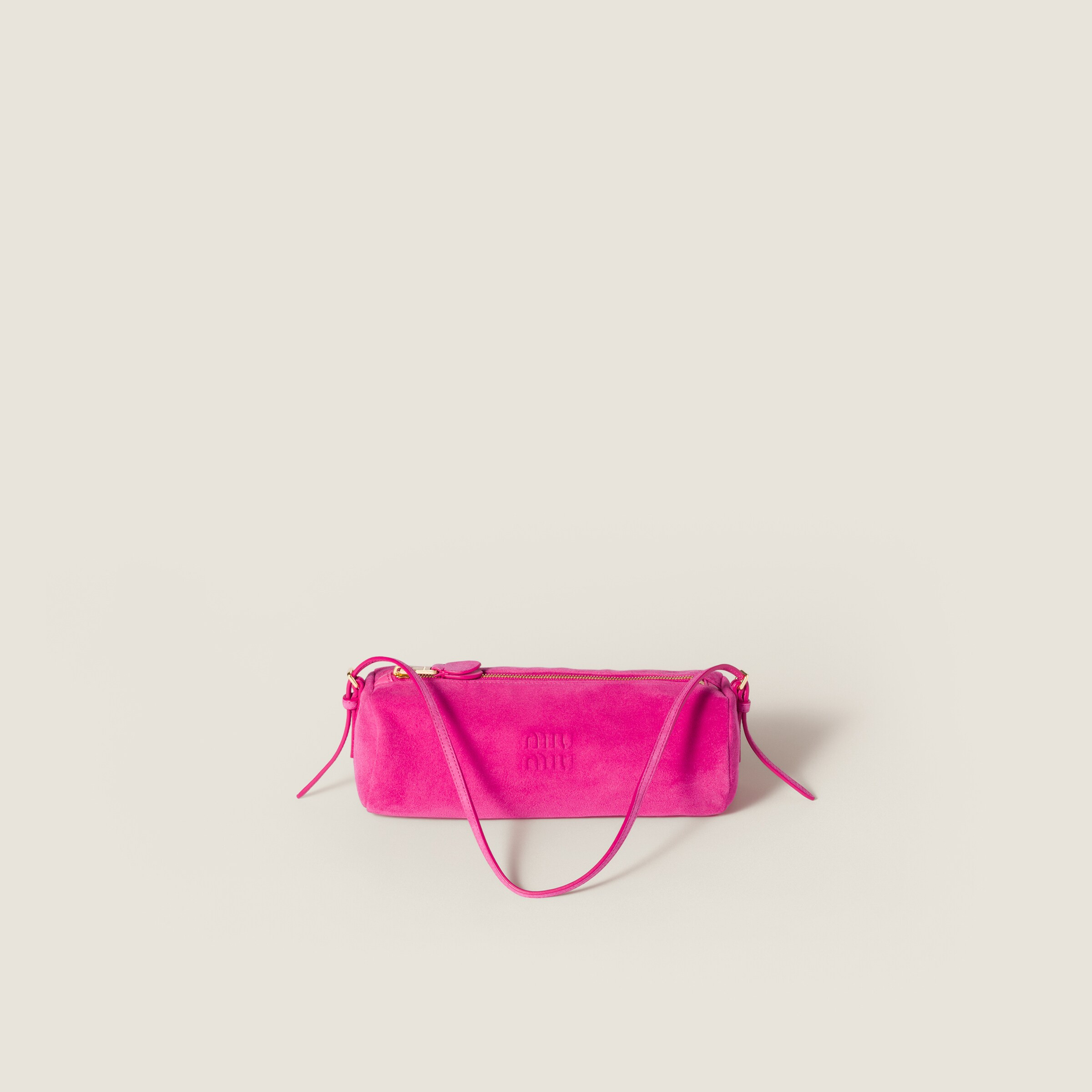 Fuchsia Suede Pouch | Miu Miu | Miu Miu US