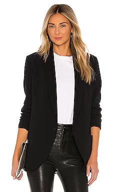 Amanda Uprichard Shawl Collar Blazer in Black from Revolve.com | Revolve Clothing (Global)
