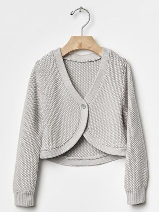 Cropped metallic cocoon cardigan | Gap US