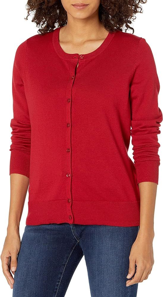 Amazon Essentials Women's Lightweight Crewneck Cardigan Sweater (Available in Plus Size) | Amazon (US)