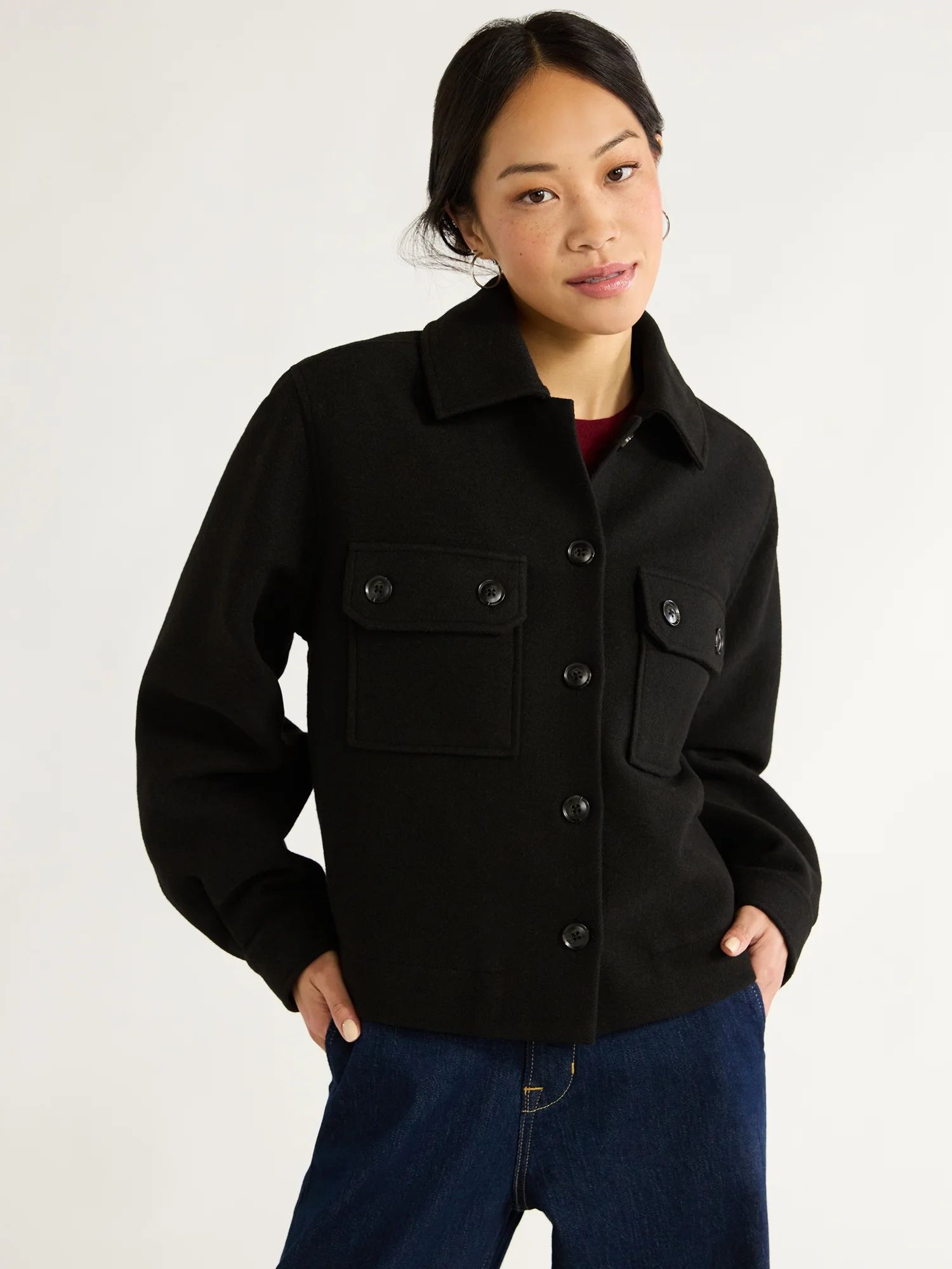 Free Assembly Women's Cropped Utility Jacket, XS-XXL | Walmart (US)