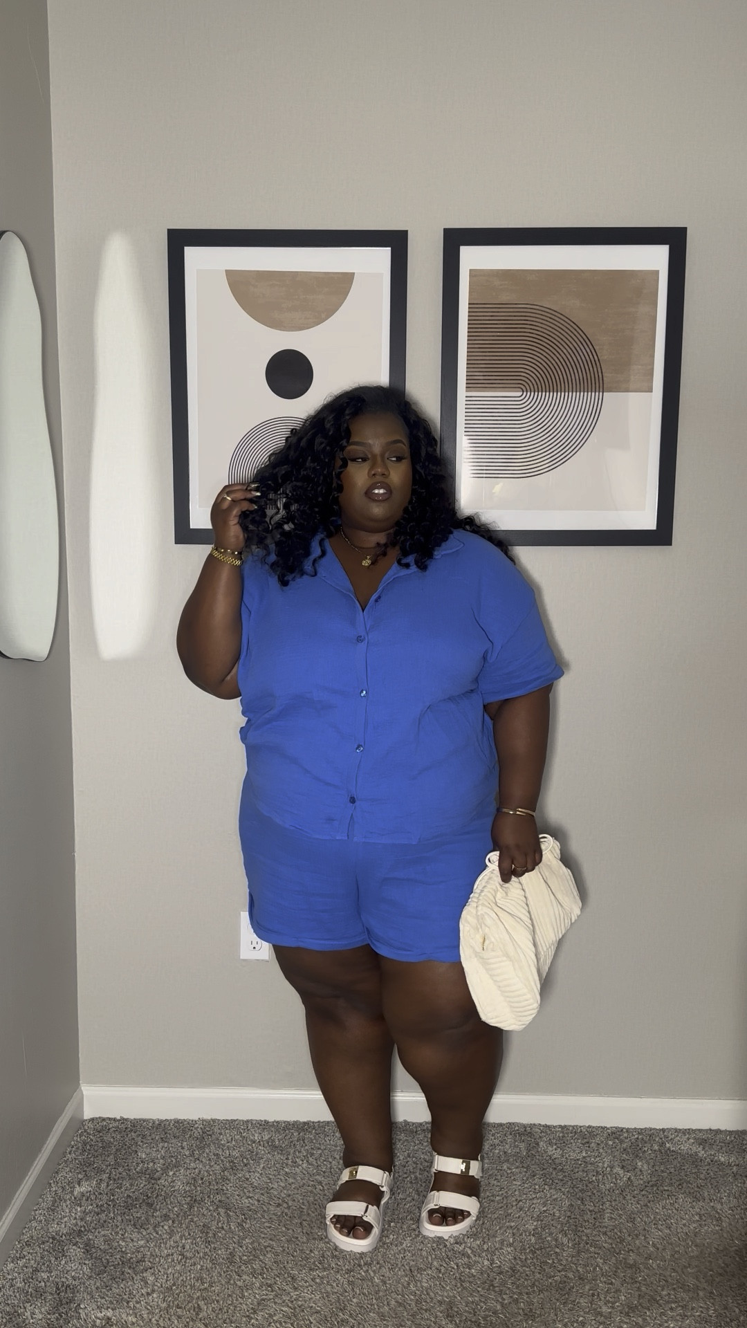 Summer outfit inspo - top and bottom are in a 24 I recommend sizing down 1 size it ran a bit big. Get your normal size for a loose fit 

#LTKPlusSize