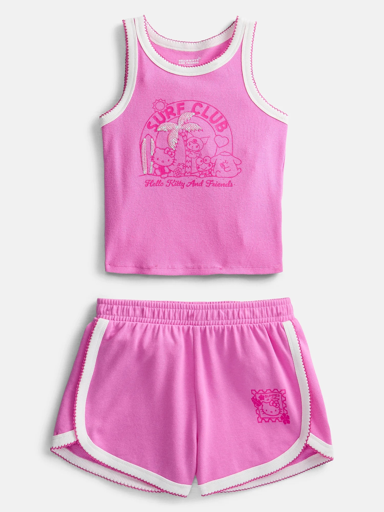Hello Kitty Girls Graphic Tank Top and Matching Shorts Set, 2-Piece, Sizes 4-16 | Walmart (US)