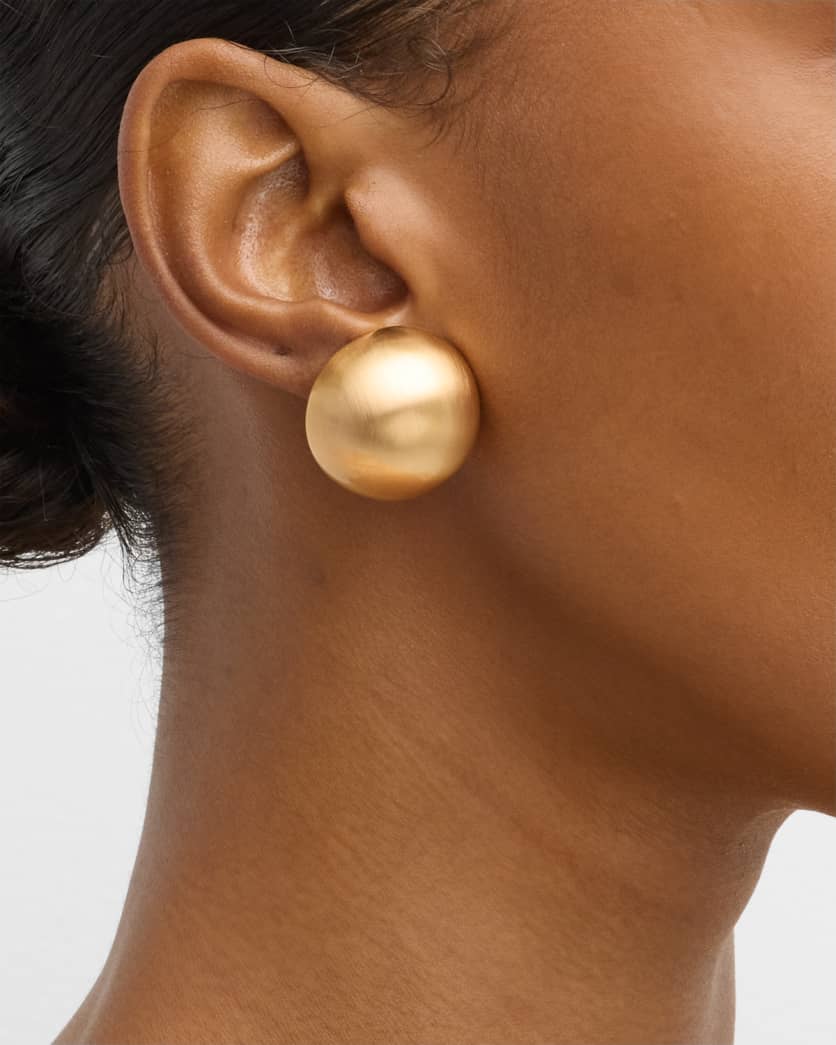 Brushed Gold-Plated Clip-On Earrings | Neiman Marcus