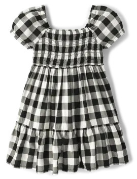 Toddler Girls Matching Family Short Sleeve Gingham Smocked Ruffle Dress | The Children's Place  -... | The Children's Place