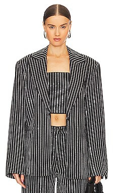 ROTATE Sequin Twill Blazer in Black from Revolve.com | Revolve Clothing (Global)