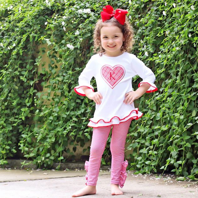 Happy Heart Red Milly Legging Set | Classic Whimsy