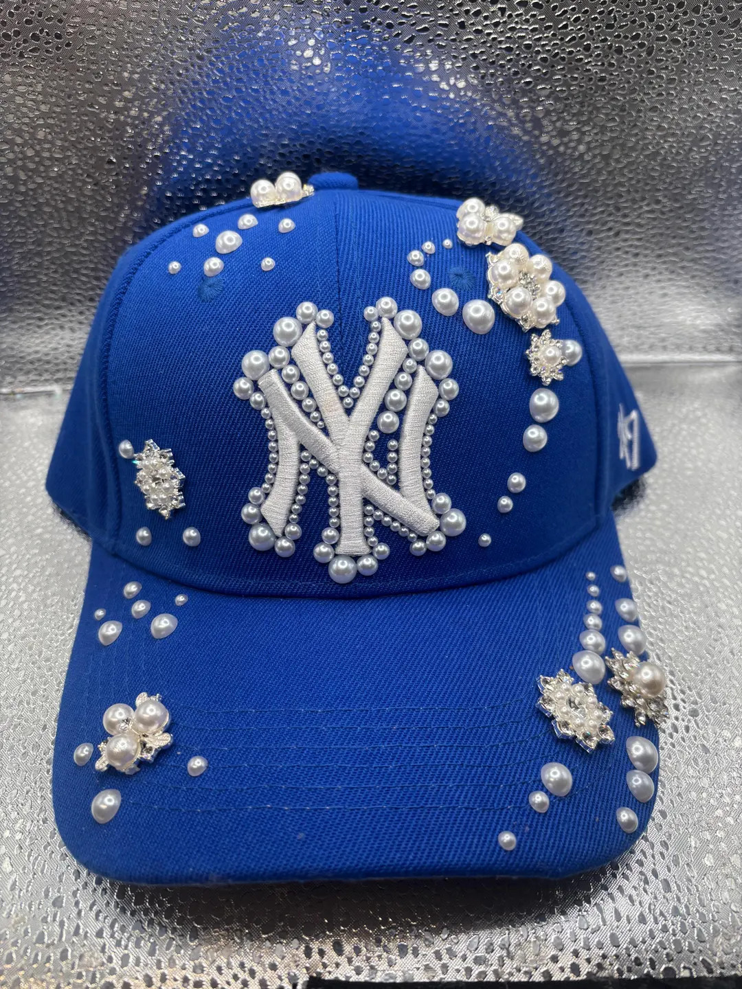 Pearl Flower Blue NY Yankees Hat - Etsy | Etsy (US)
