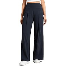 CRZ YOGA Butterluxe Palazzo Pants Pockets 30" - Front Pleated High Waisted Yoga Lounge Casual Wid... | Amazon (US)