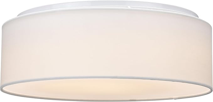 Navaris Flush Mount Ceiling Light - 15.75" Diameter Drum Lamp Shade 22w LED Fixture for Bedroom, ... | Amazon (US)