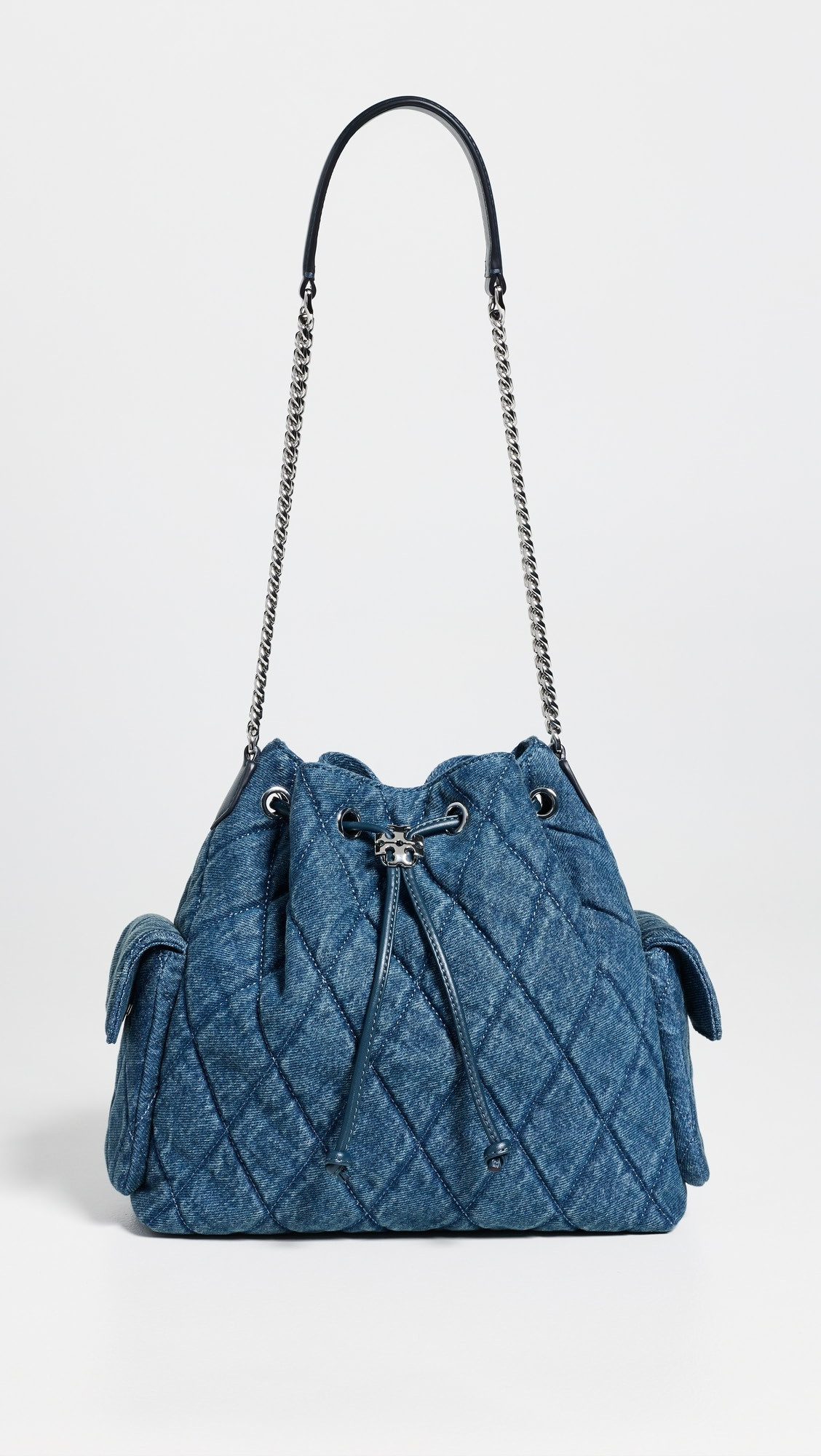 Kira Diamond Quilt Denim Drawstring Shoulder Bag | Shopbop