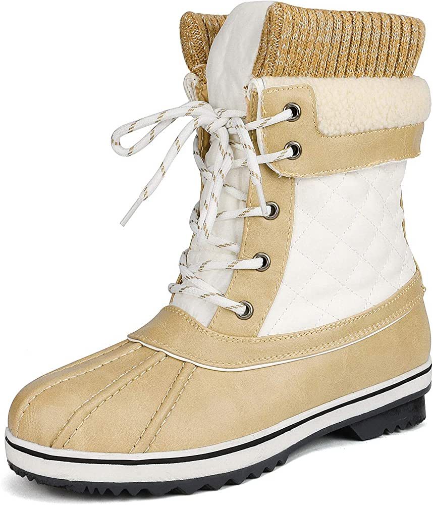 DREAM PAIRS Women's Mid Calf Waterproof Winter Snow Boots | Amazon (US)
