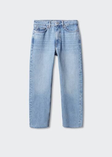Frayed hem straight jeans | MANGO (UK)
