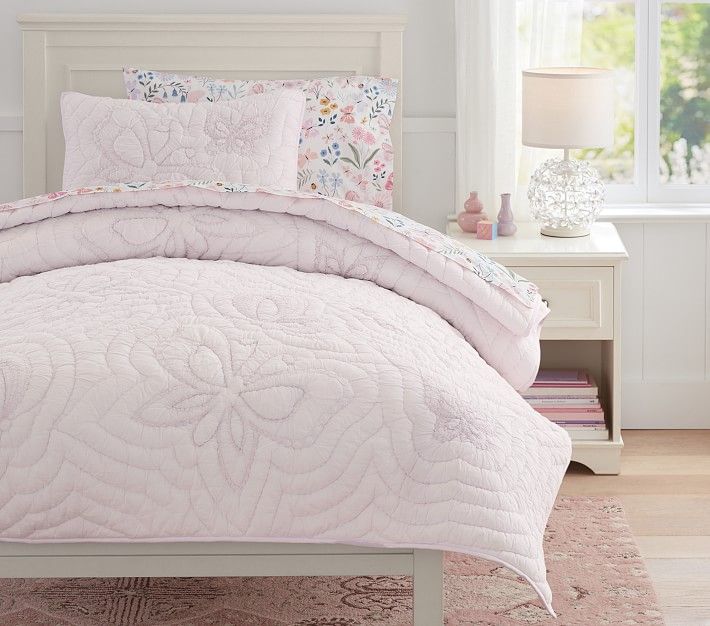 Ruched Butterfly Quilt & Shams | Pottery Barn Kids