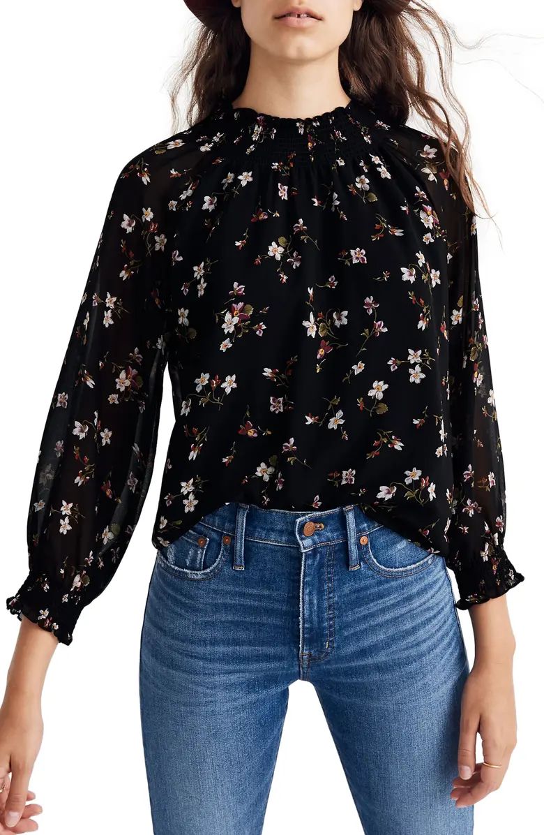 MADEWELL Backyard Blooms Smocked Mock Neck Top | Nordstromrack | Nordstrom Rack