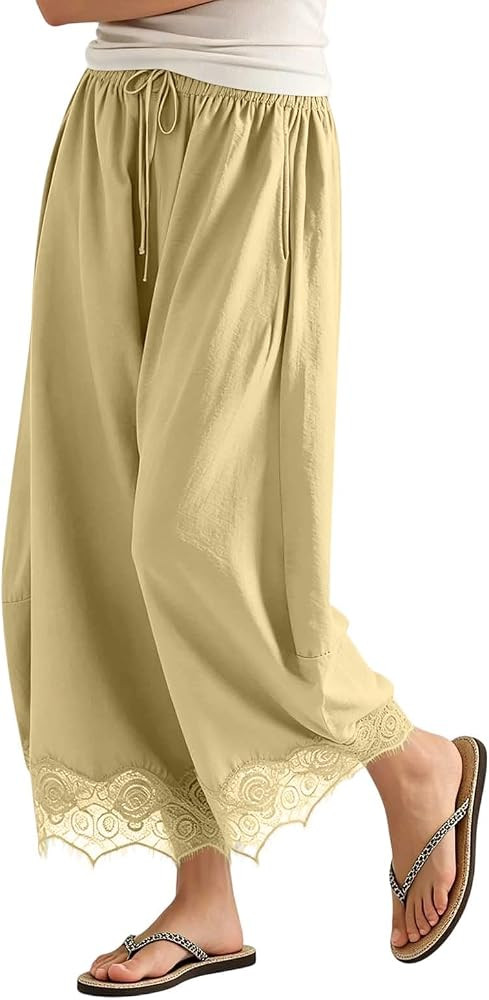 Wide Leg Cropped Pants for Women Summer | Amazon (US)