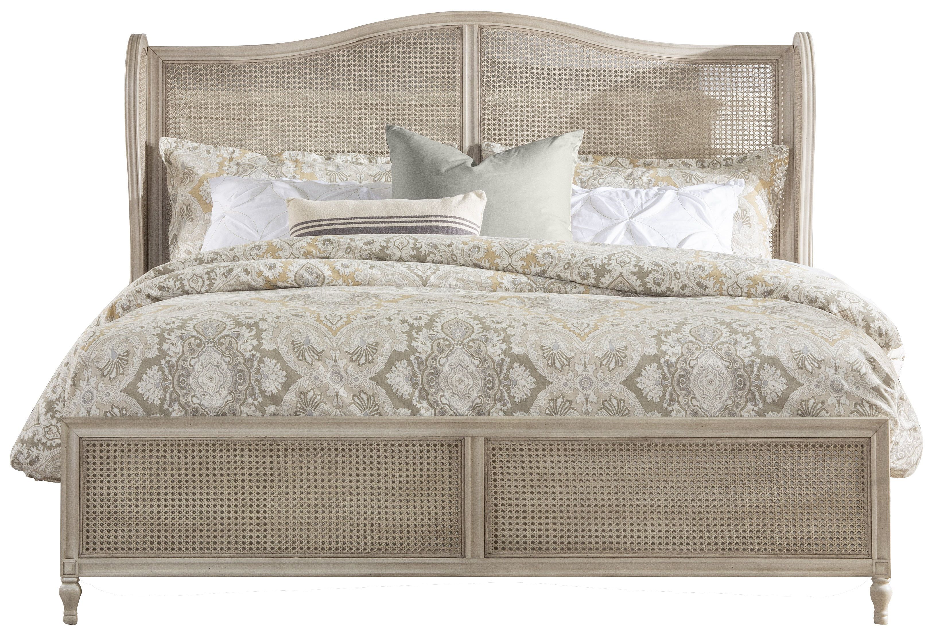 Hillsdale Furniture Sausalito King Cane Bed, Antique White | Walmart (US)