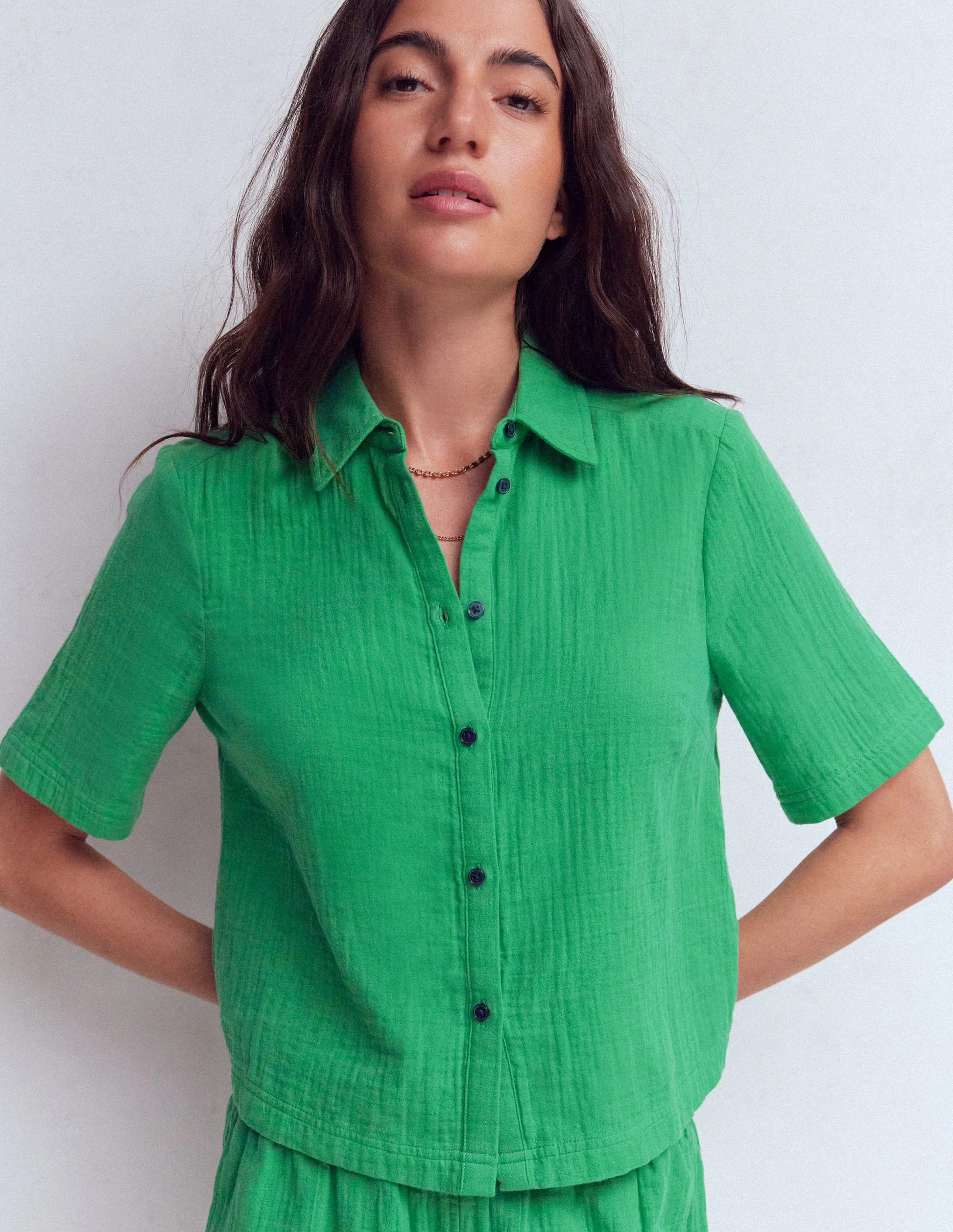 Double Cloth Shirt-Pink, Neon Coral Mid Stripe | Boden (US)