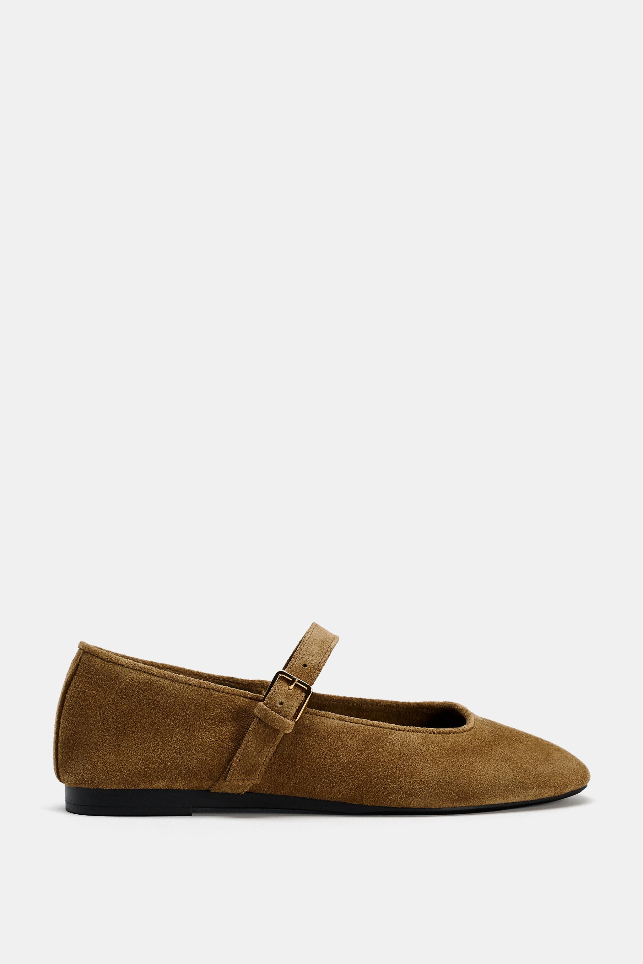 SUEDE BALLET FLATS | Zara US