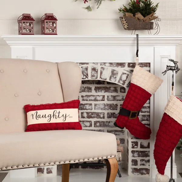 Mervela Naughty and Nice Cotton Lumbar Pillow | Wayfair North America