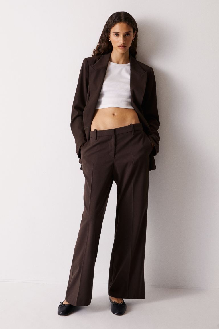 Tailored trousers - Dark brown - Ladies | H&M GB | H&M (UK, MY, IN, SG, PH, TW, HK)