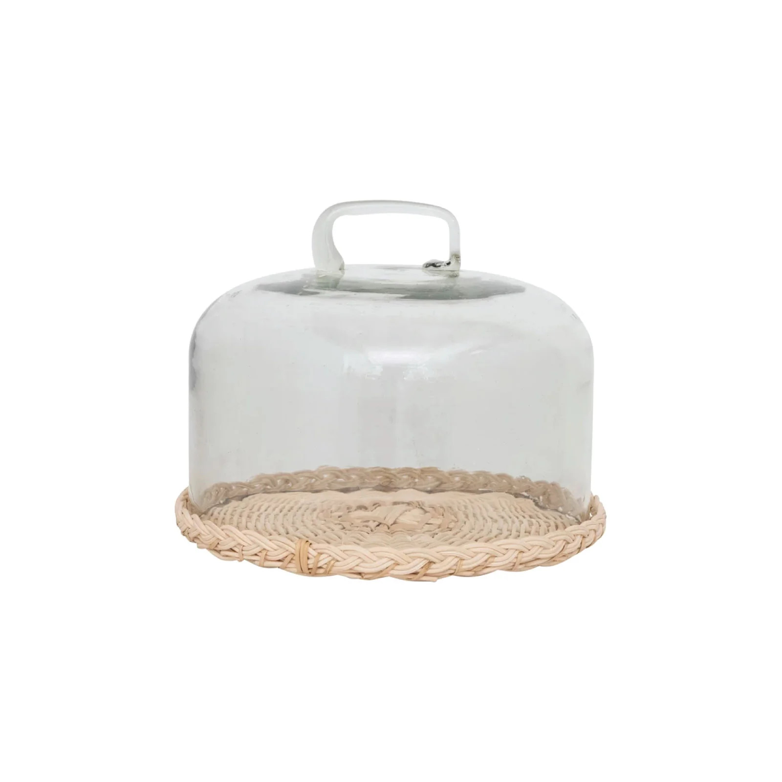Classic Glass Cloche with Rattan Base | Brooke and Lou