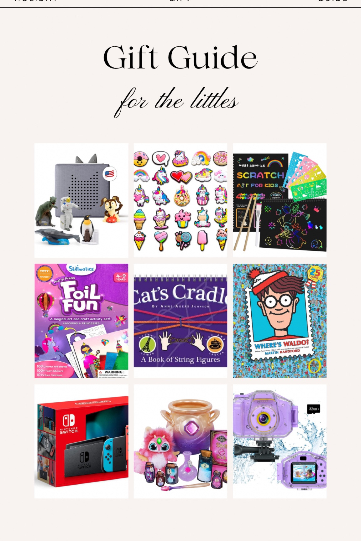 Gift guide for the littles. If you want to know what my littles are getting for Christmas this is it! Croc charms and cameras make for great stocking stuffers 

#LTKSeasonal #LTKHoliday #LTKGiftGuide