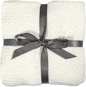 Knit Throw Blanket for Couch, Cream Super Soft Fluffy Blankets Lightweight Warm Cozy Blanket Plus... | Amazon (US)
