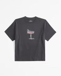 Women's Short-Sleeve Pink Drink Graphic Relaxed Tee | Women's Tops | Abercrombie.com | Abercrombie & Fitch (US)