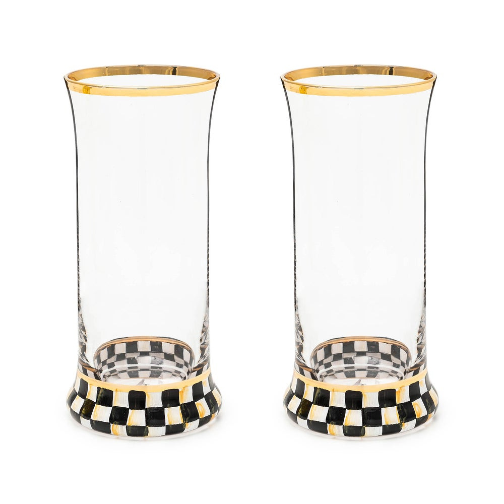 Courtly Check Highball Glass, Set of 2 | MacKenzie-Childs