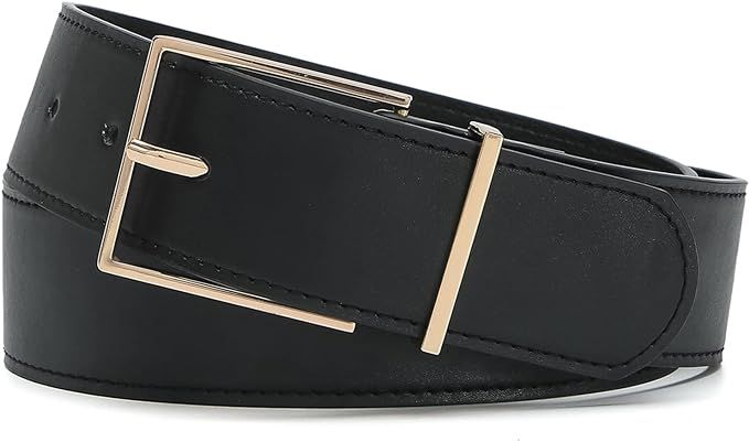 Tanpie Women Wide Waist Belt for Dresses Jeans with Gold and Silver Buckle | Amazon (US)