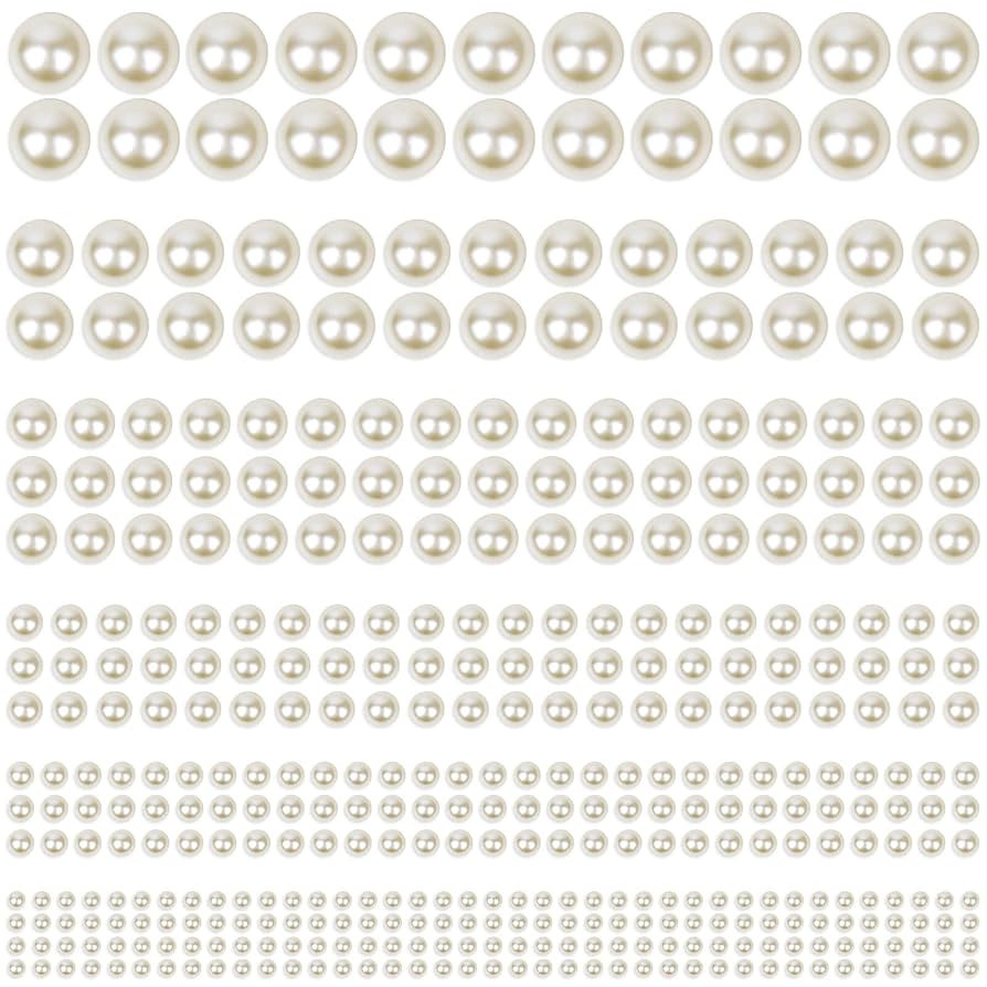 1980Pcs Self Adhesive Pearl Stickers, Shynek Pearls Sticker Gems for Hair, Face, Makeup, Eye, Nai... | Amazon (US)