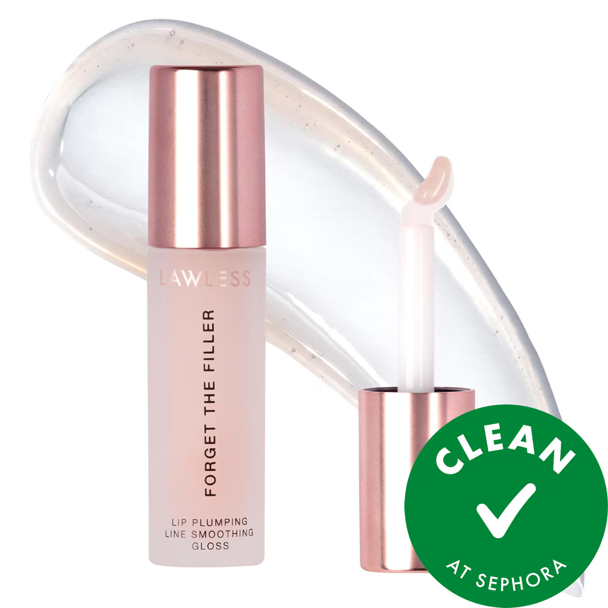 LAWLESS Forget The Filler Lip Plumper Line Smoothing Gloss Rosy Outlook 0.11 oz/ 3.3 mL | Sephora (US)