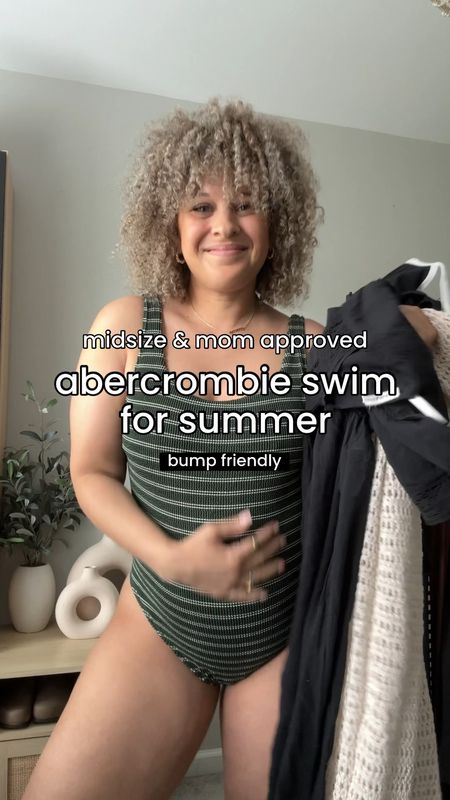 Wearing a size large in all styles / currently 13 weeks pregnant 🫶🏽

Abercrombie swimsuits, midsize swim, mom approved swimsuits 