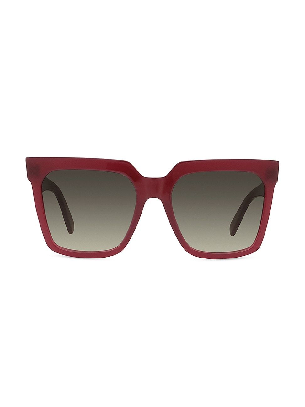 Women's 55MM Oversized Square Sunglasses - Shiny Bordeaux | Saks Fifth Avenue